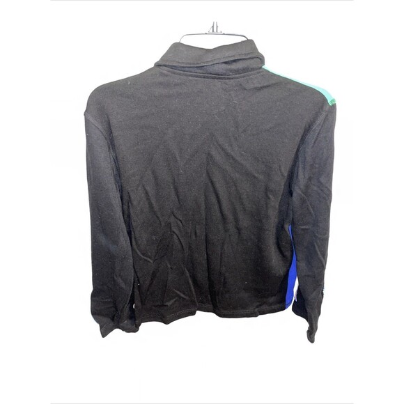 Onque Casuals Women’s Christmas Cardigan Sz Small Black Colorblock Santa Buttons - Picture 8 of 12